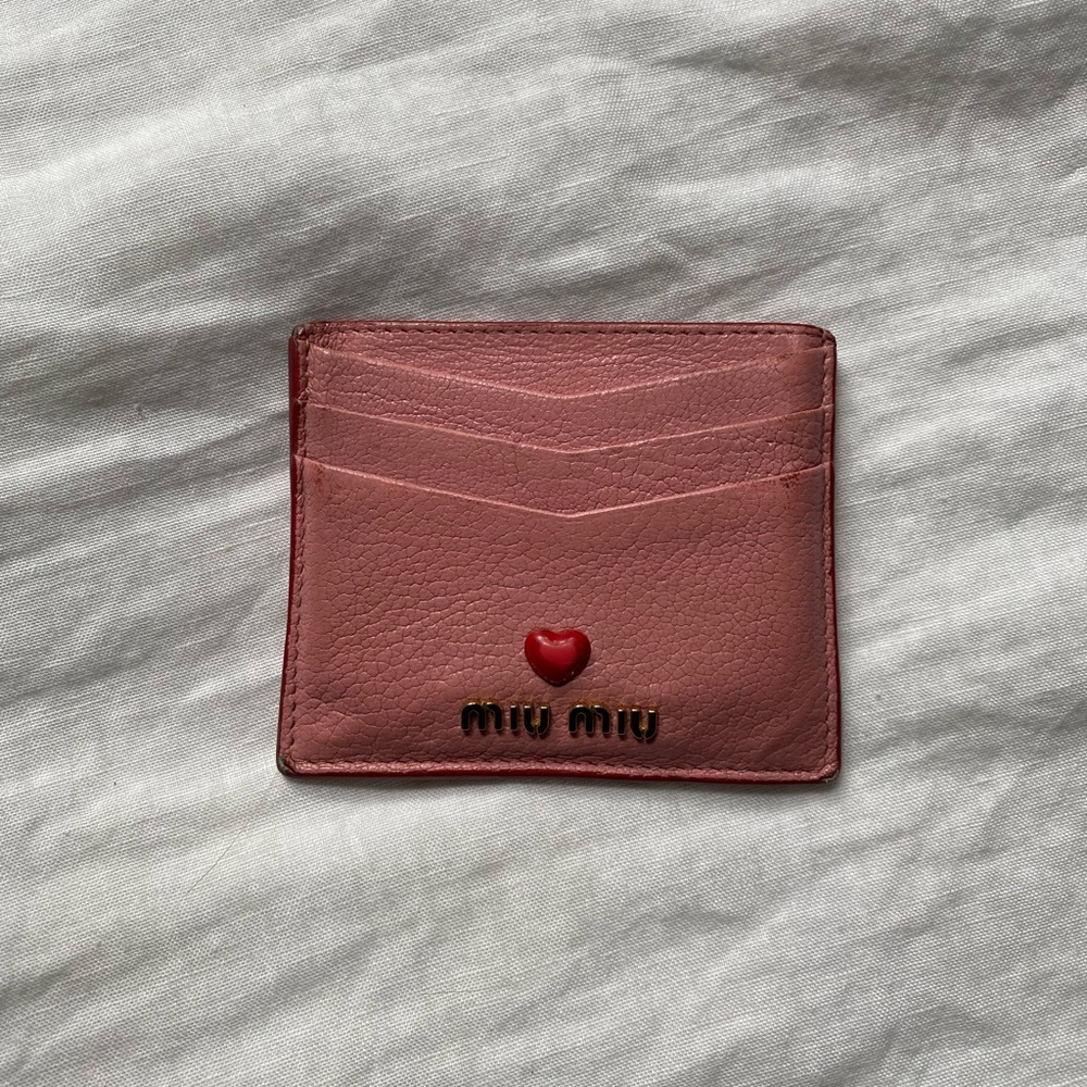 SOLD💗 Miu Miu Madras Heart Pink Cardholder Authentic
